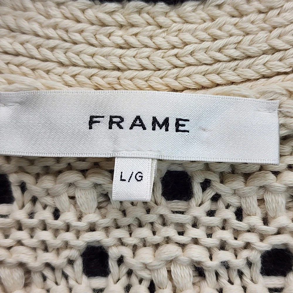 NWT FRAME The Bauble Cardigan Women's Textured Cotton Bobble Knit Sweater L